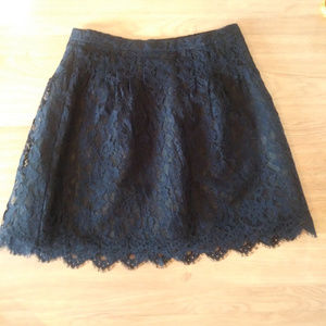 J. Crew Navy Lined Lace Skirt NWT Size 2
